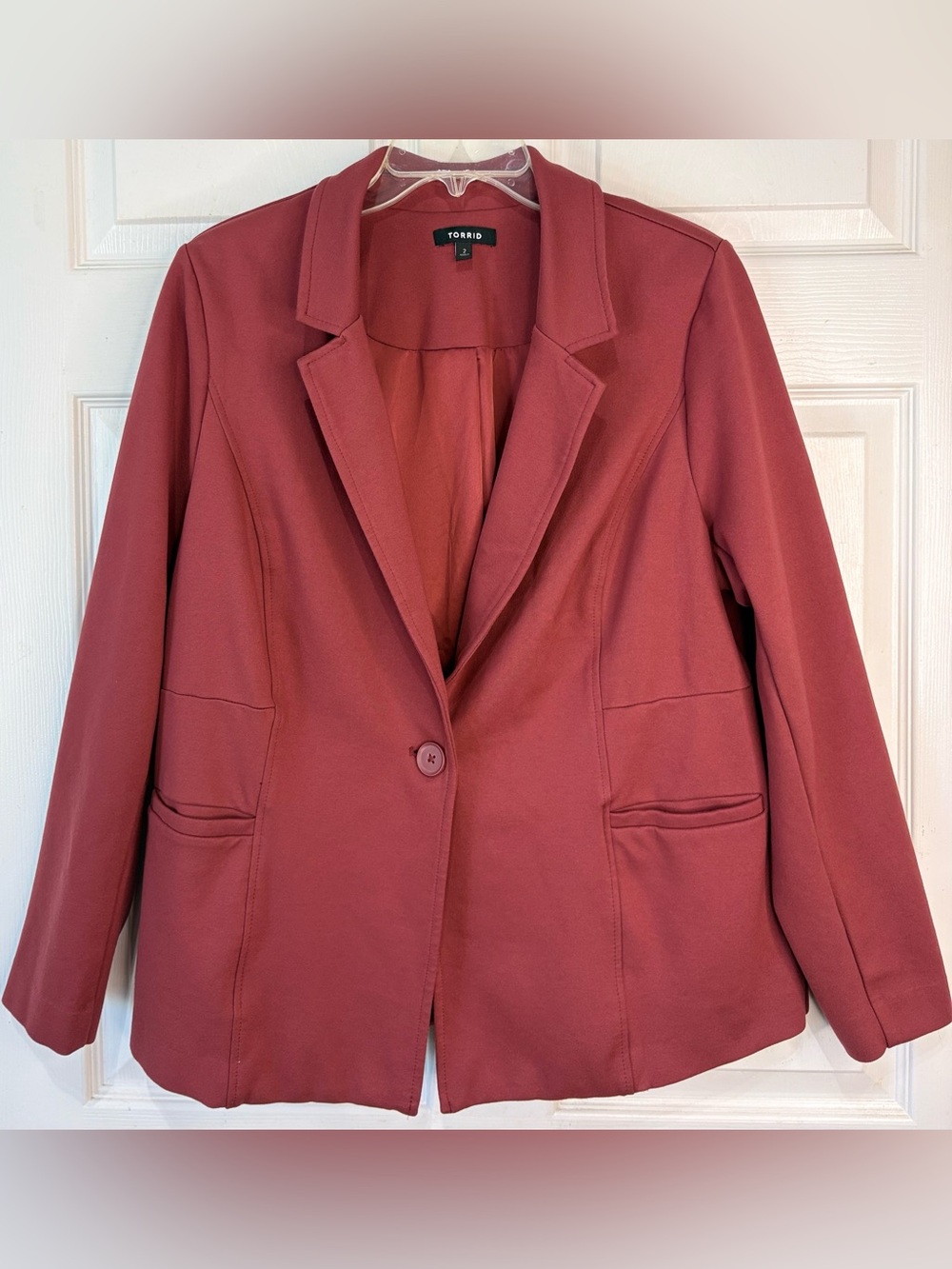 TORRID Chelsea Studio Luxe Ponte Knit Maroon Burgundy Blazer Size 2X